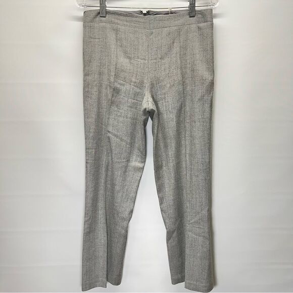Alice + Olivia Marian Wool Cropped Lined Dress Pants in Light Heather Grey 6 - Picture 1 of 8